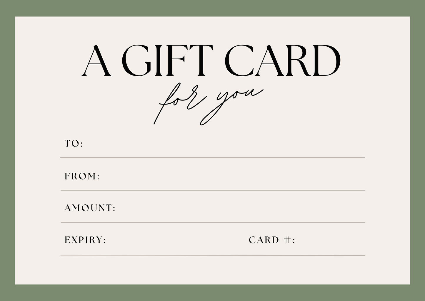 Physical Gift Card