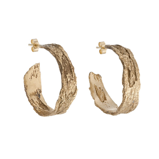 Large Bronze London Plane Hoop Earrings