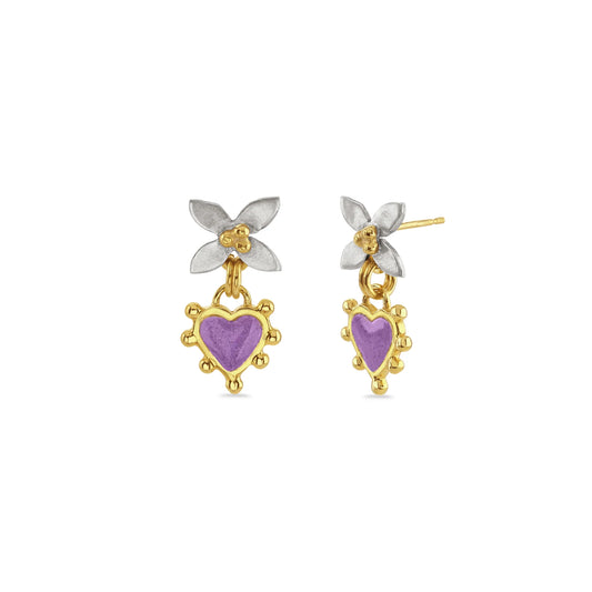 Lilac Boho Heart Floris Earrings