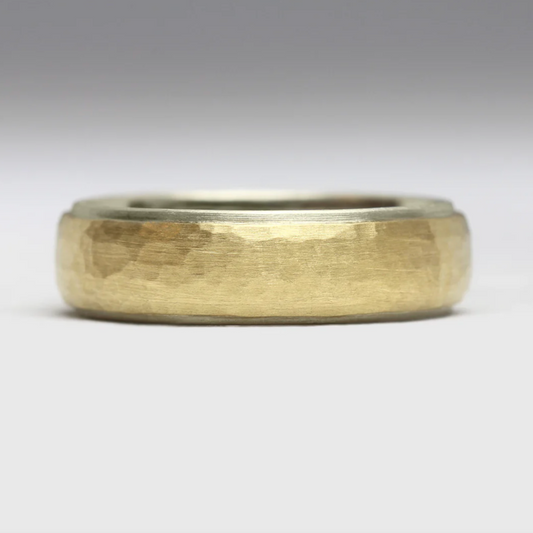 6mm wide silver and gold wedding ring