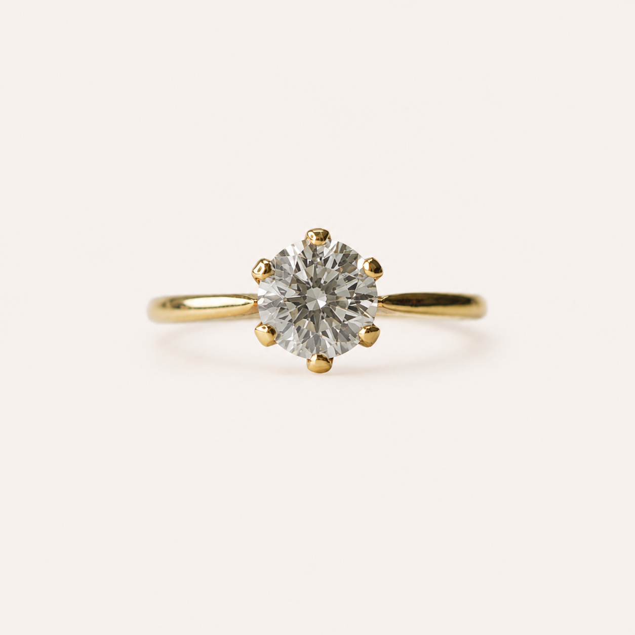 18ct yellow gold diamond solitaire