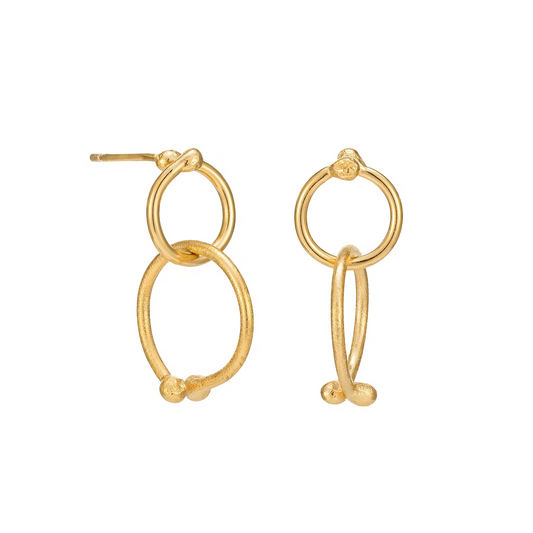 Stem Drop Earrings Gold