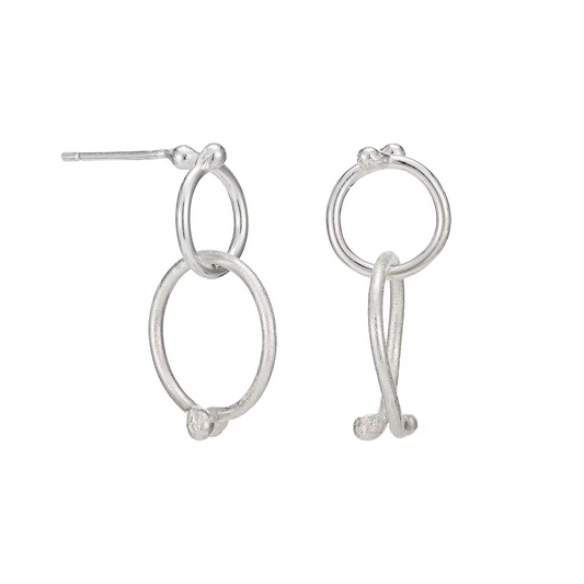 Stem Drop Earrings Silver