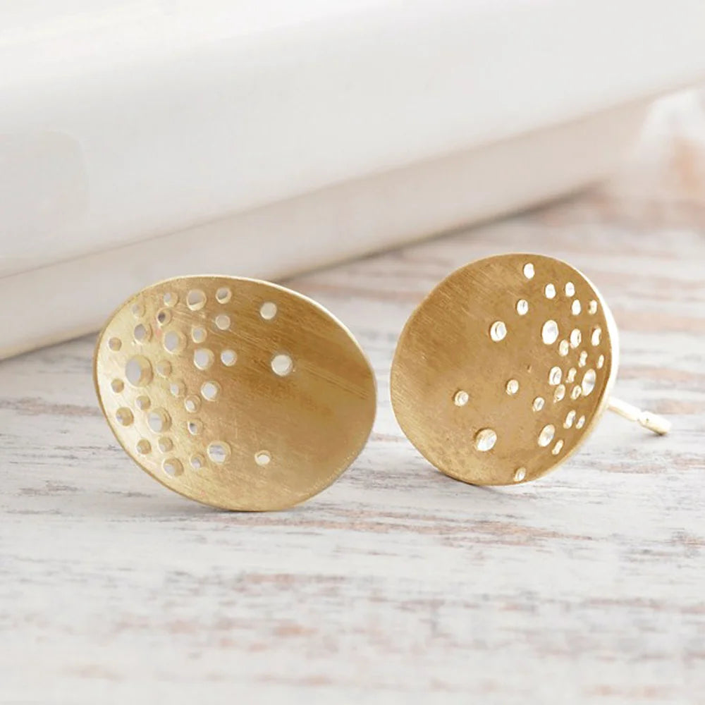 Gold Oval Earrings