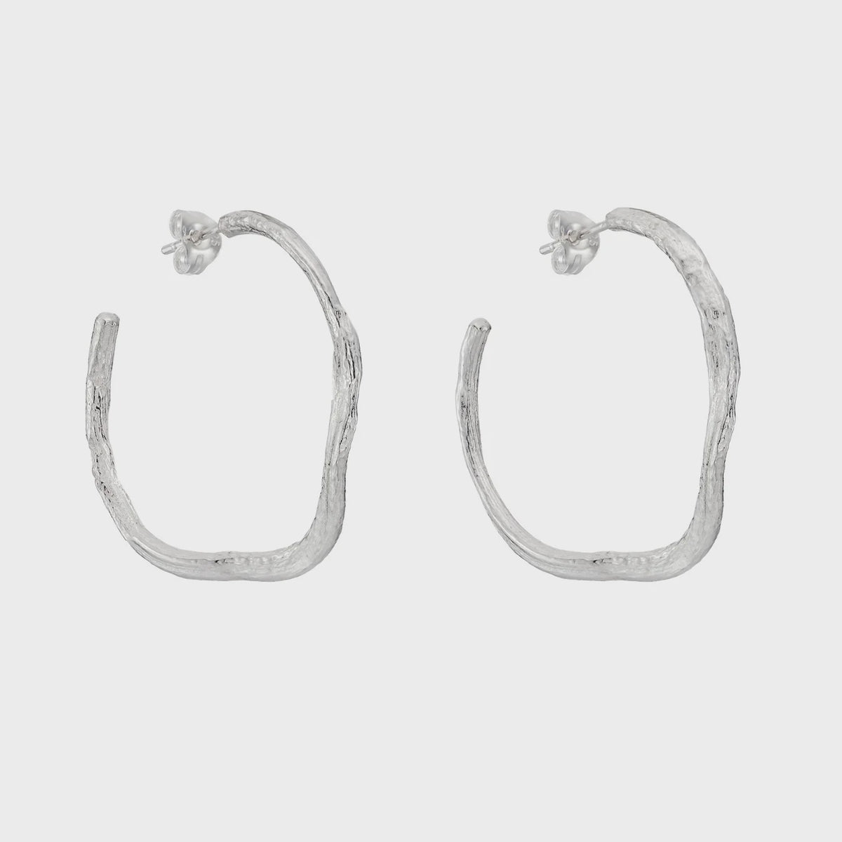 Corkscrew hoops silver