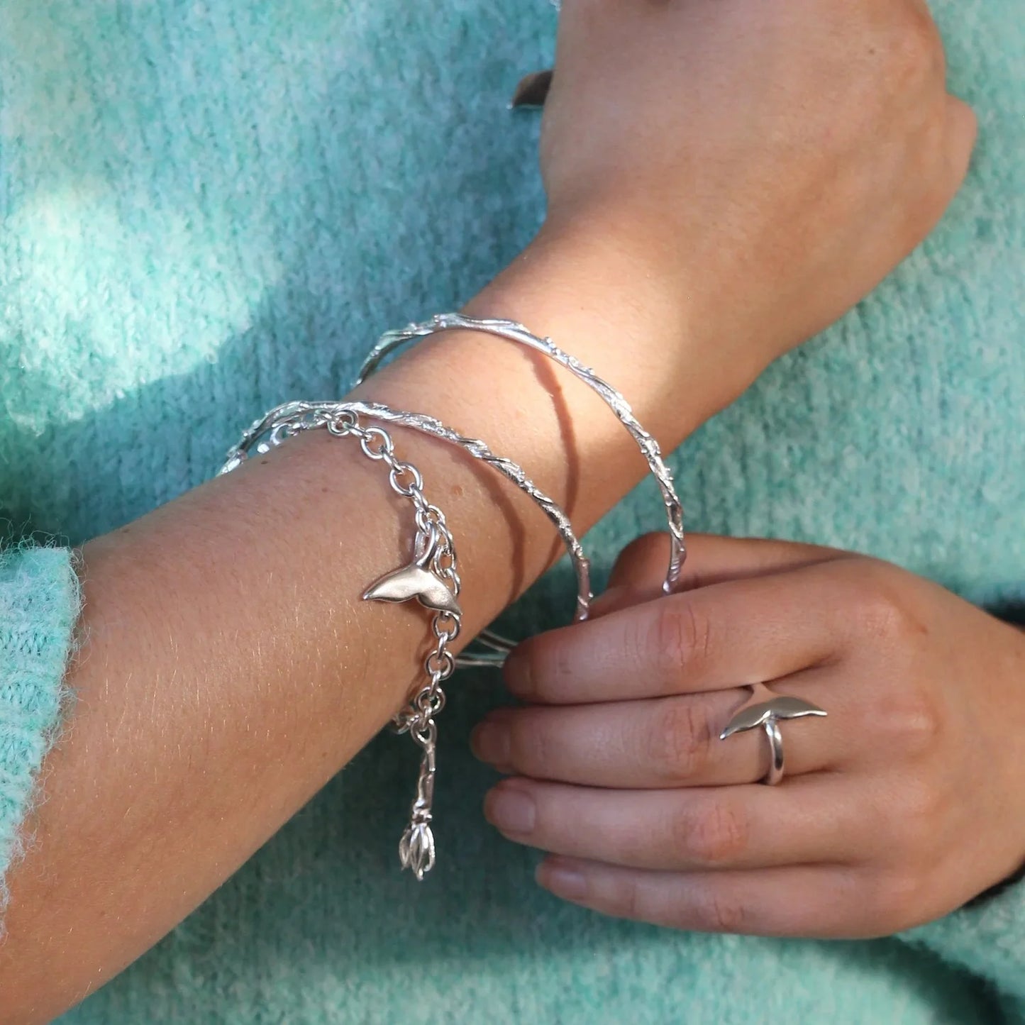 Ocean bangle silver