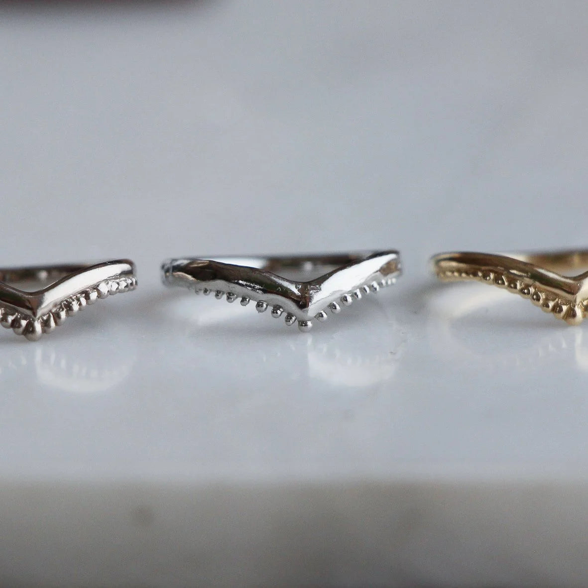Starfish wishbone ring silver