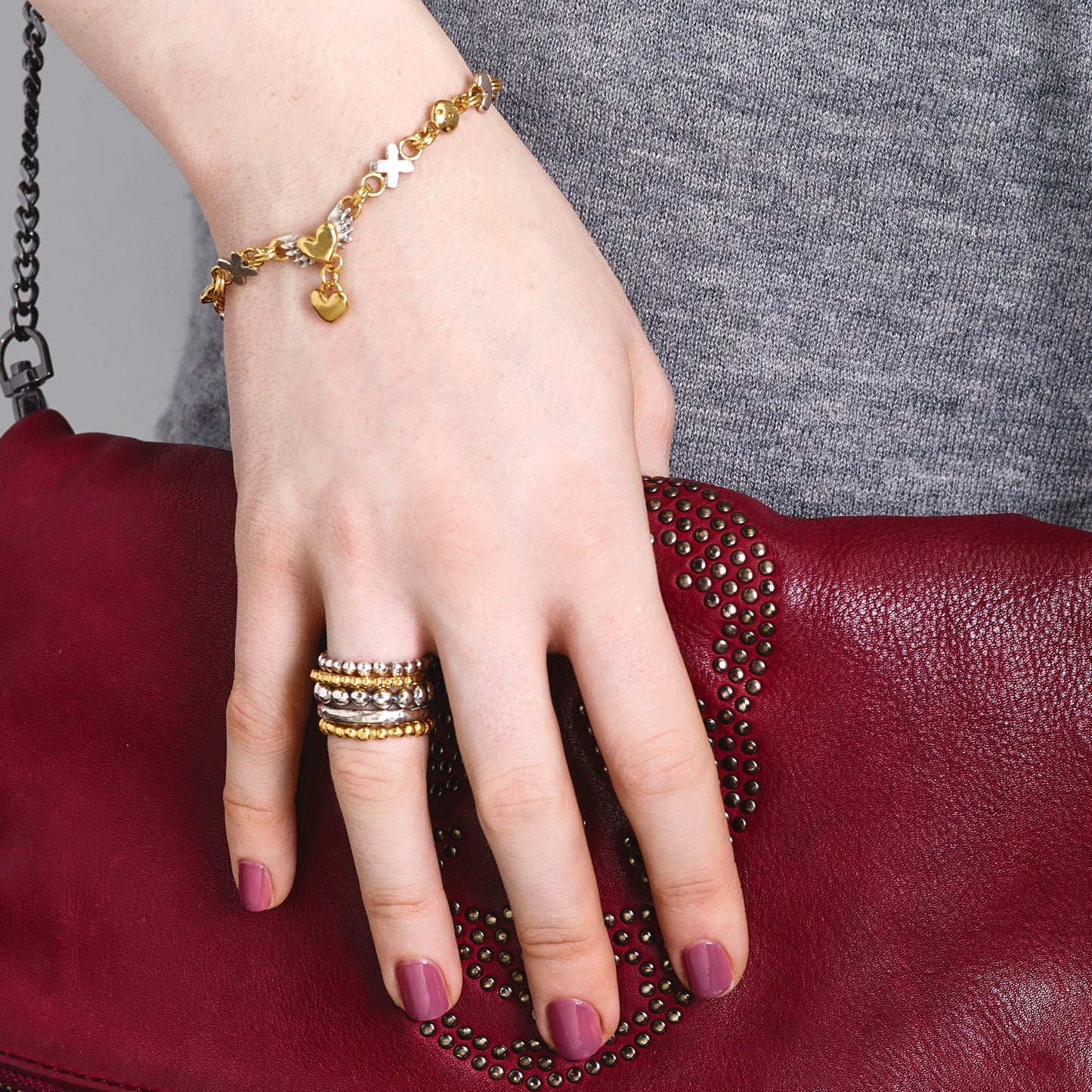 Heart & Kisses Charm Bracelet