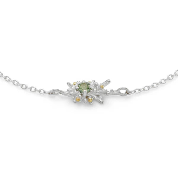 silver and green sapphire bracelet