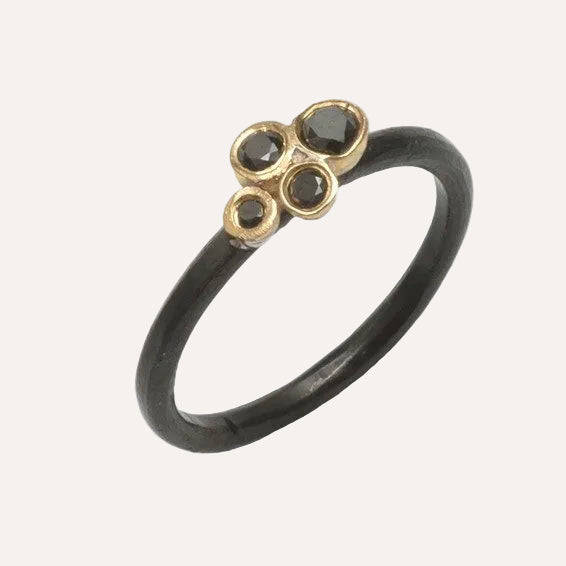 Black Diamond Cluster Ring