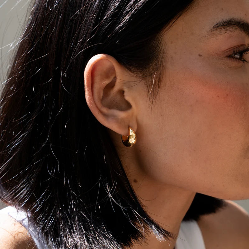 Chunky tapered nomad hoops - Gold vermeil