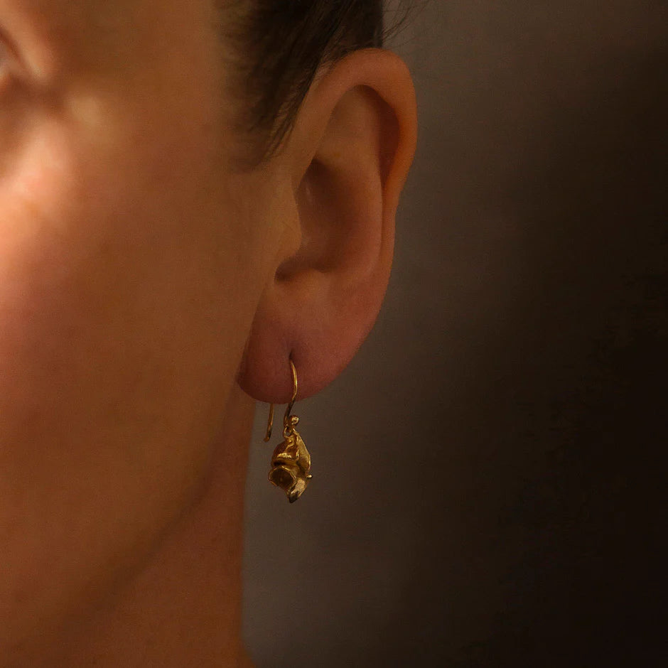 Yellow Gold Furl Earrings