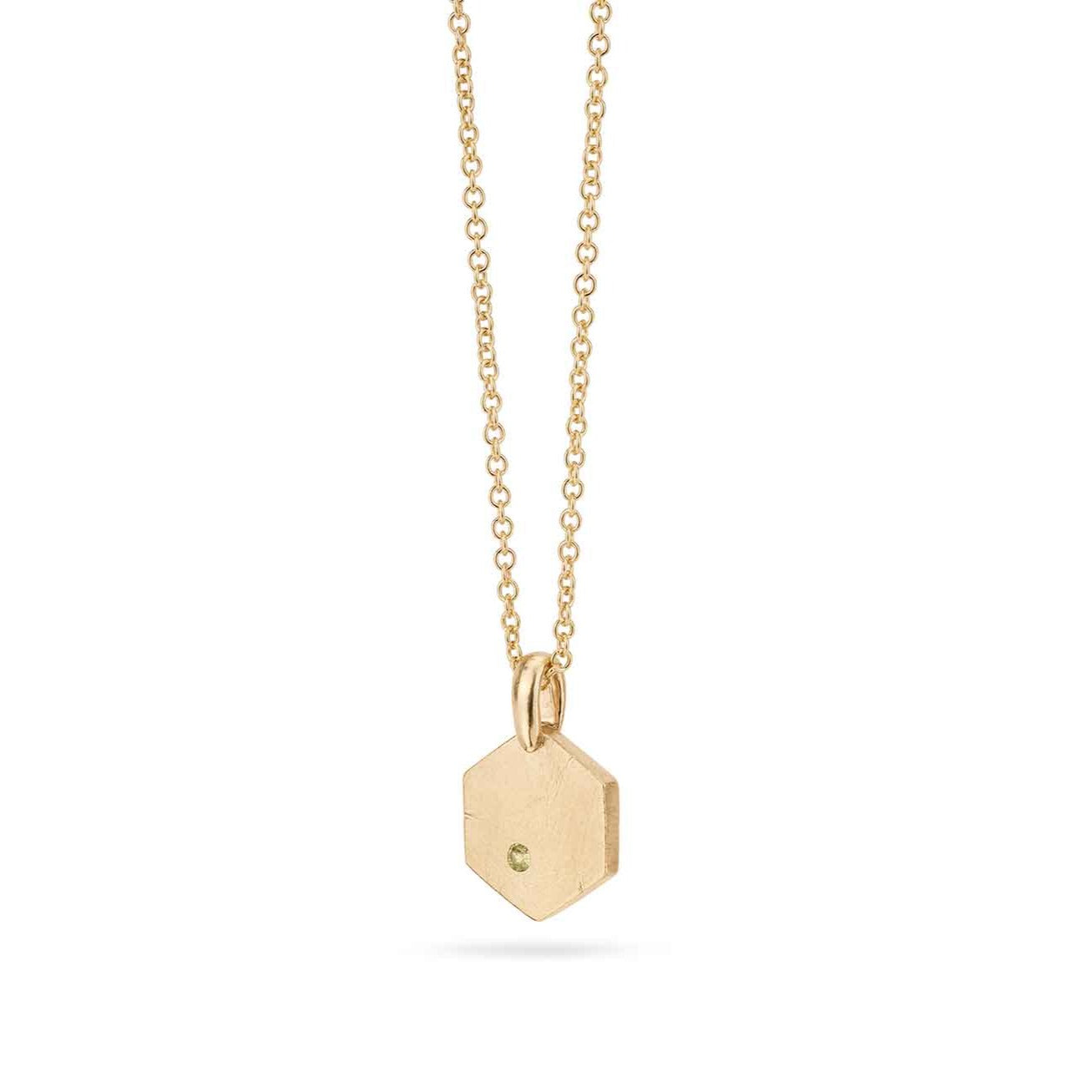 peridot and gold pendant
