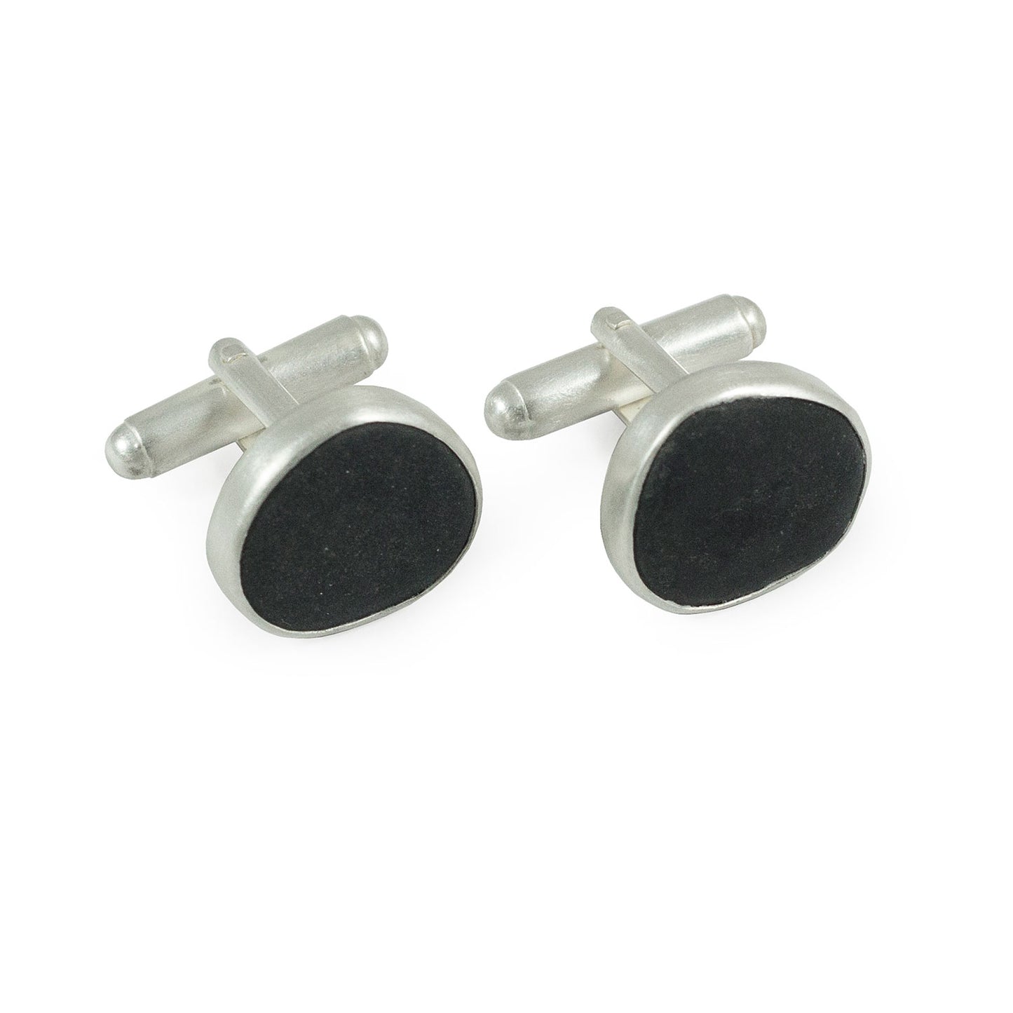 Silver & Pebble Cufflinks