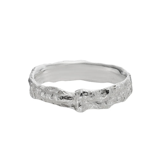 textured silver ring