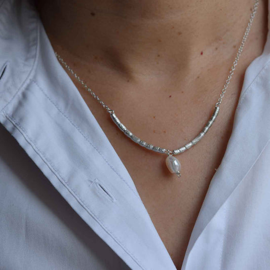 Ishango Silver & Pearl Necklace