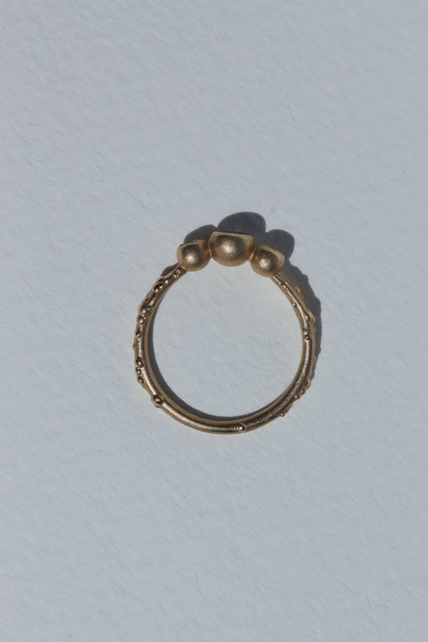 Orno 3 stone ring with blue sapphire 9ct yellow gold