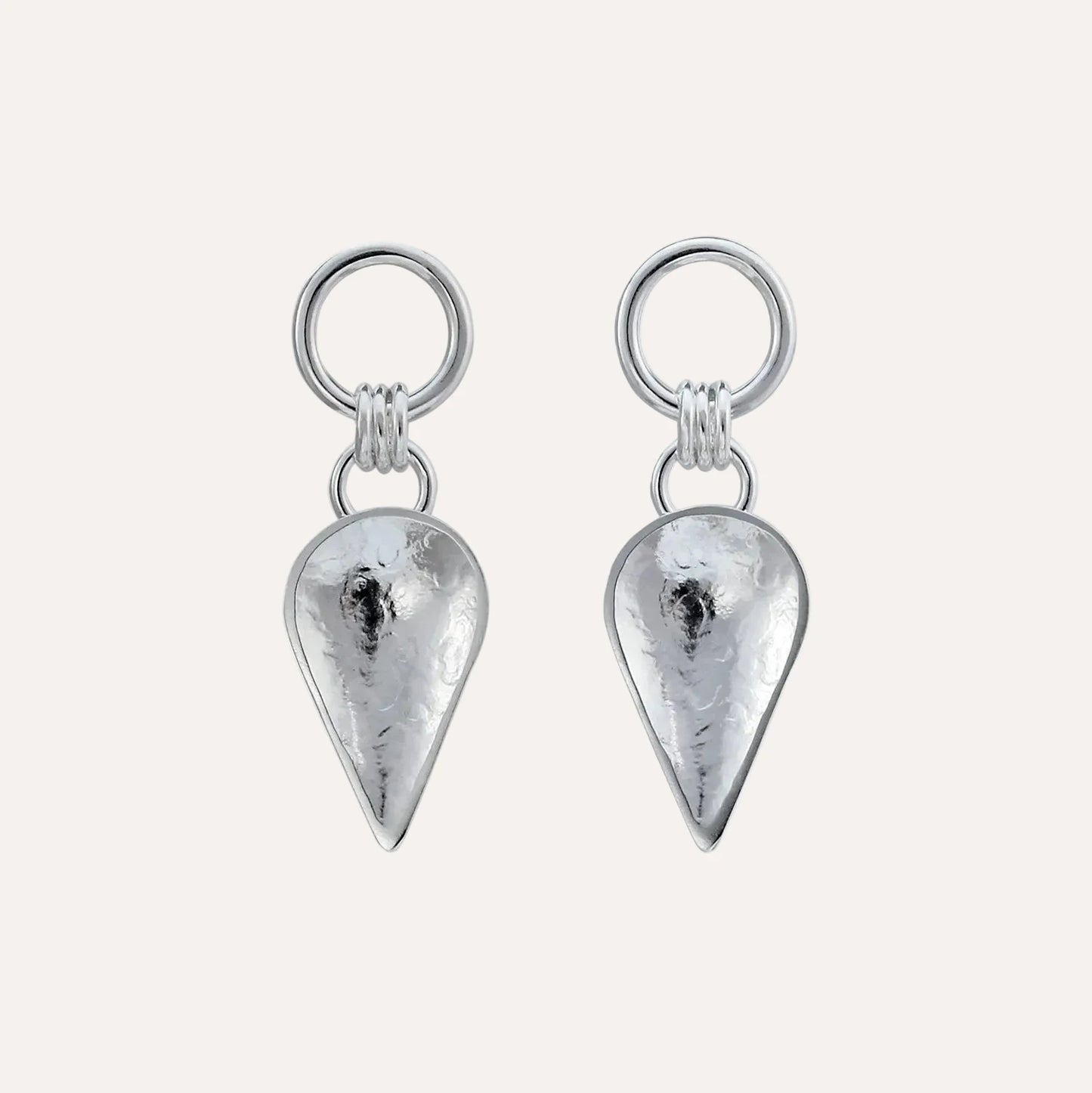 Komorebi Cupped Leaf Drop Earrings -Silver