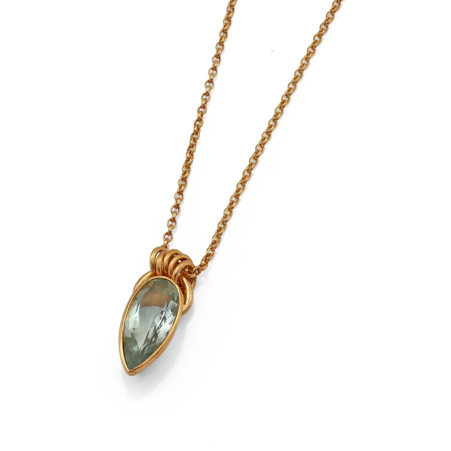 Komorebi Green Quartz Pendant - Gold vermeil