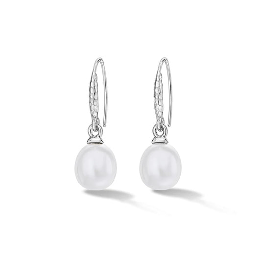 Silver & Pearl Drop Earrings