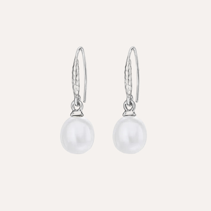 Silver & Pearl Drop Earrings