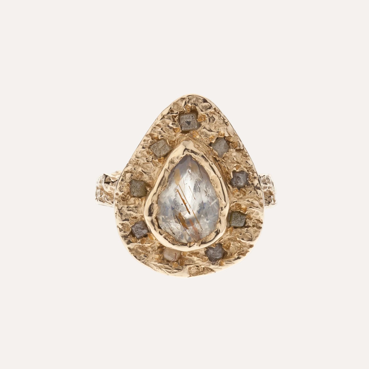 London Plane Sapphire Halo Ring