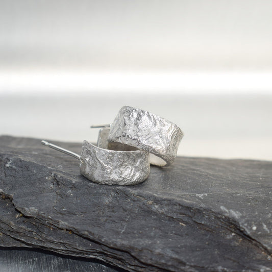 Silver Magma Hoop Earrings