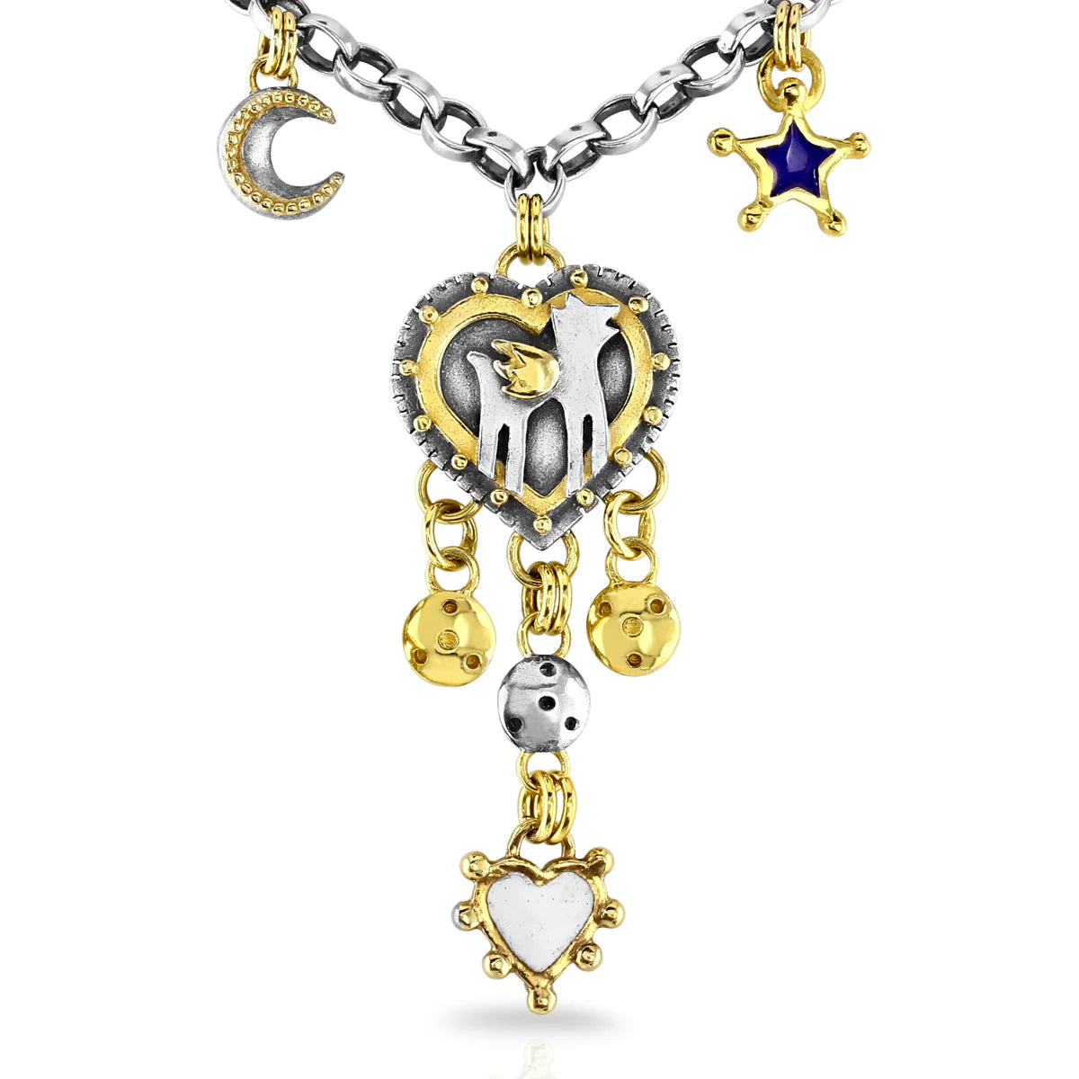 midnight wolf necklace close up