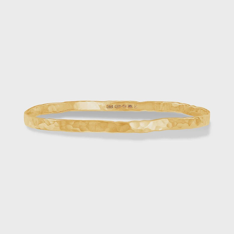 4mm Hammered gold vermeil bangle