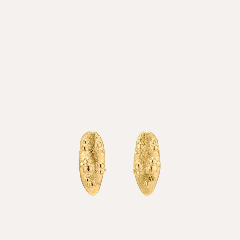 Orno oval stud earrings 18ct yellow gold plated