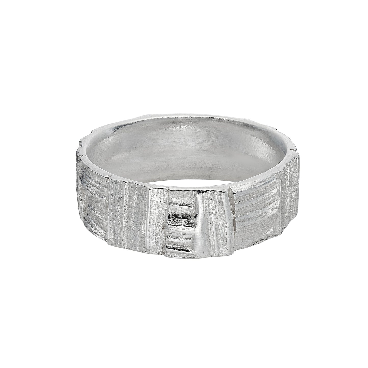 patchwork silver ring