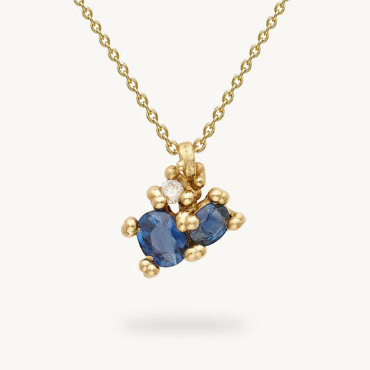 sapphire cluster pendant
