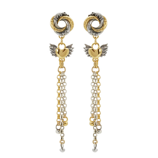 Chain Drop Loveknot Earrings