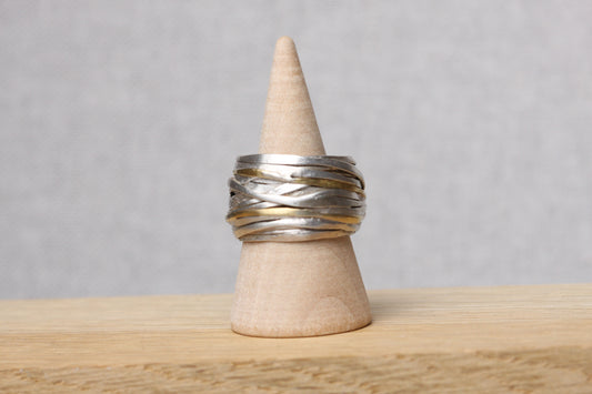 VAULT - Shimara Carlow Silver & 18ct gold wrap ring