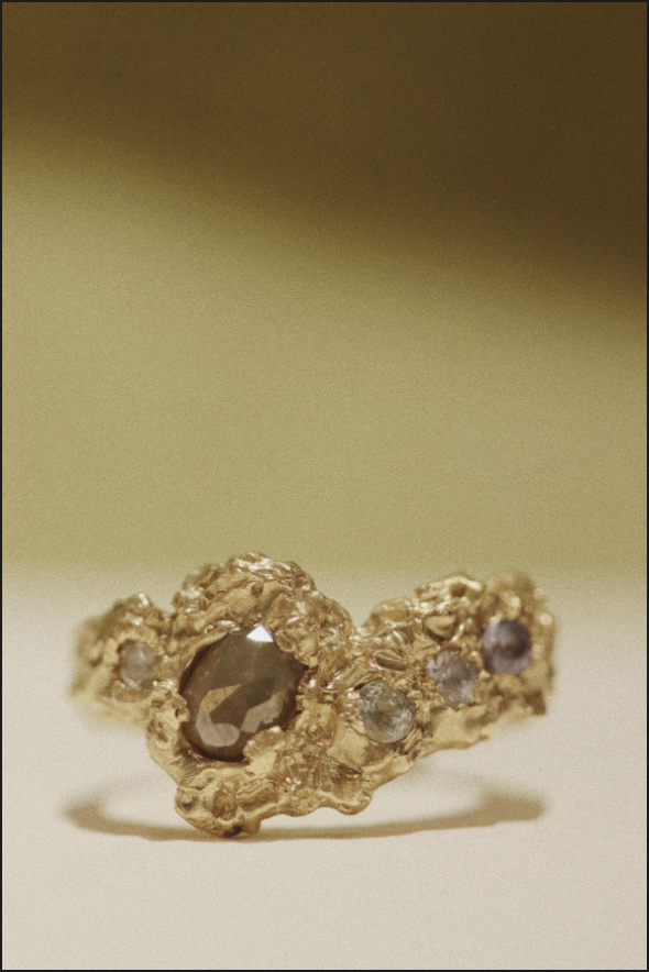 Brown Diamond Pebble Ring