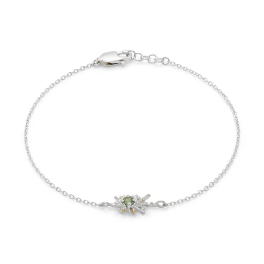 silver and green sapphire bracelet