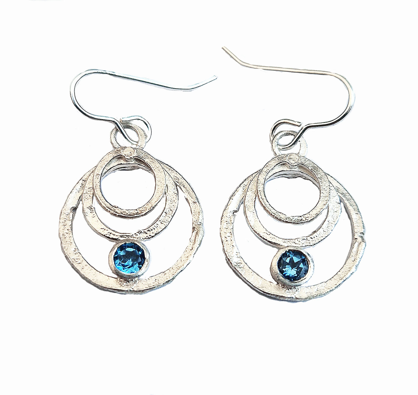silver & topaz drop earrings