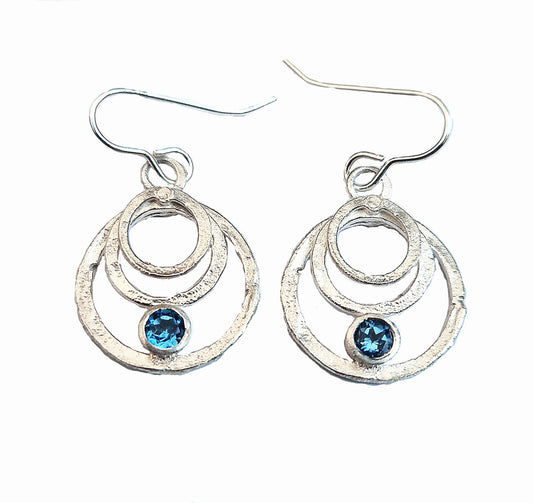silver & topaz drop earrings