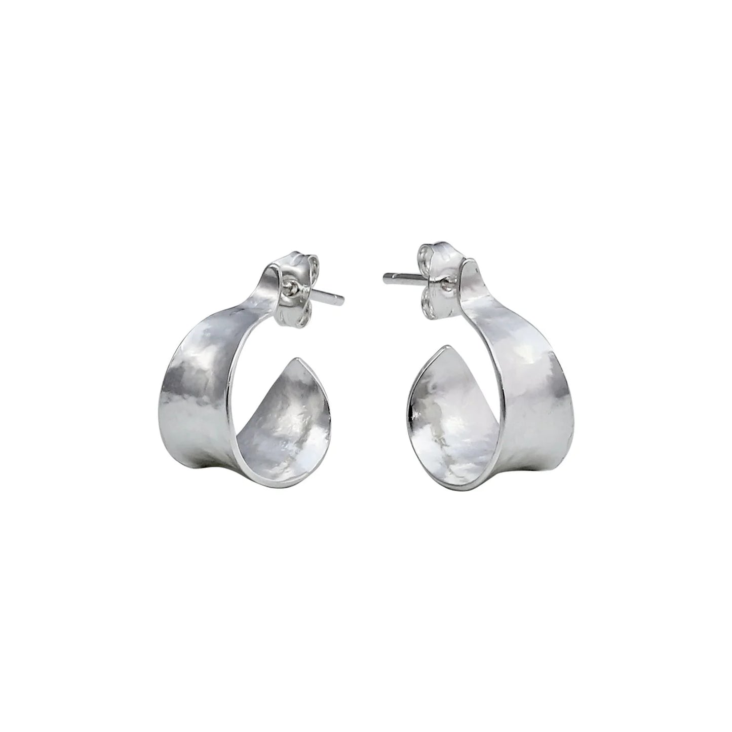 Komorebi Small Curl Hoop Earrings - Silver