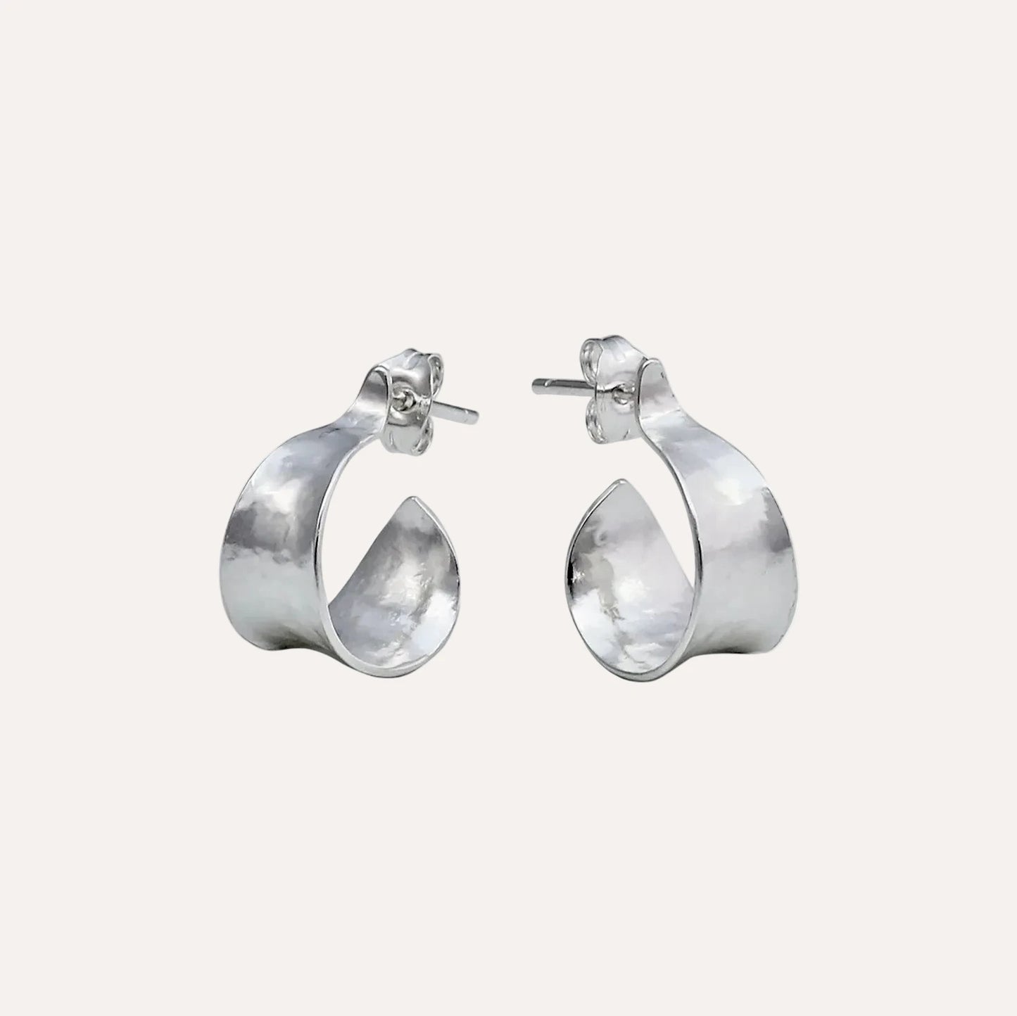Komorebi Small Curl Hoop Earrings - Silver