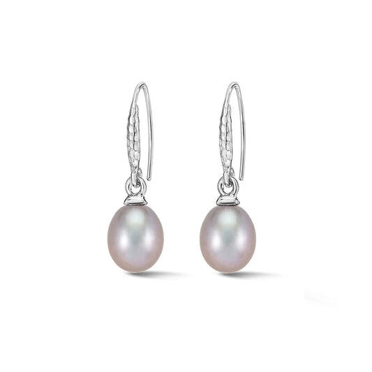 grey pearl drop earrings