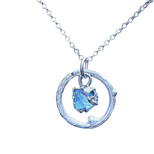 aquamarine and silver necklace
