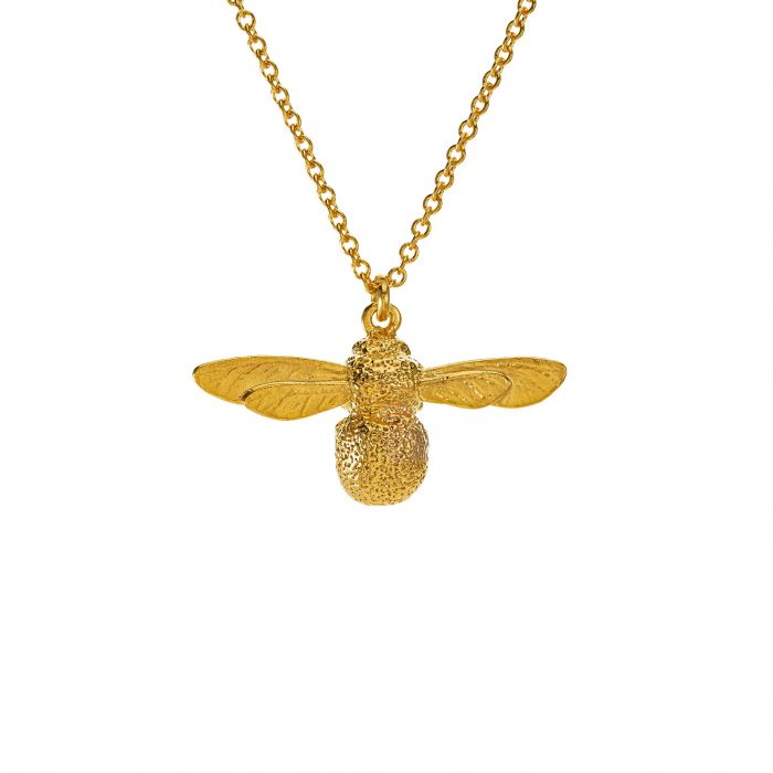 gold baby bee necklace