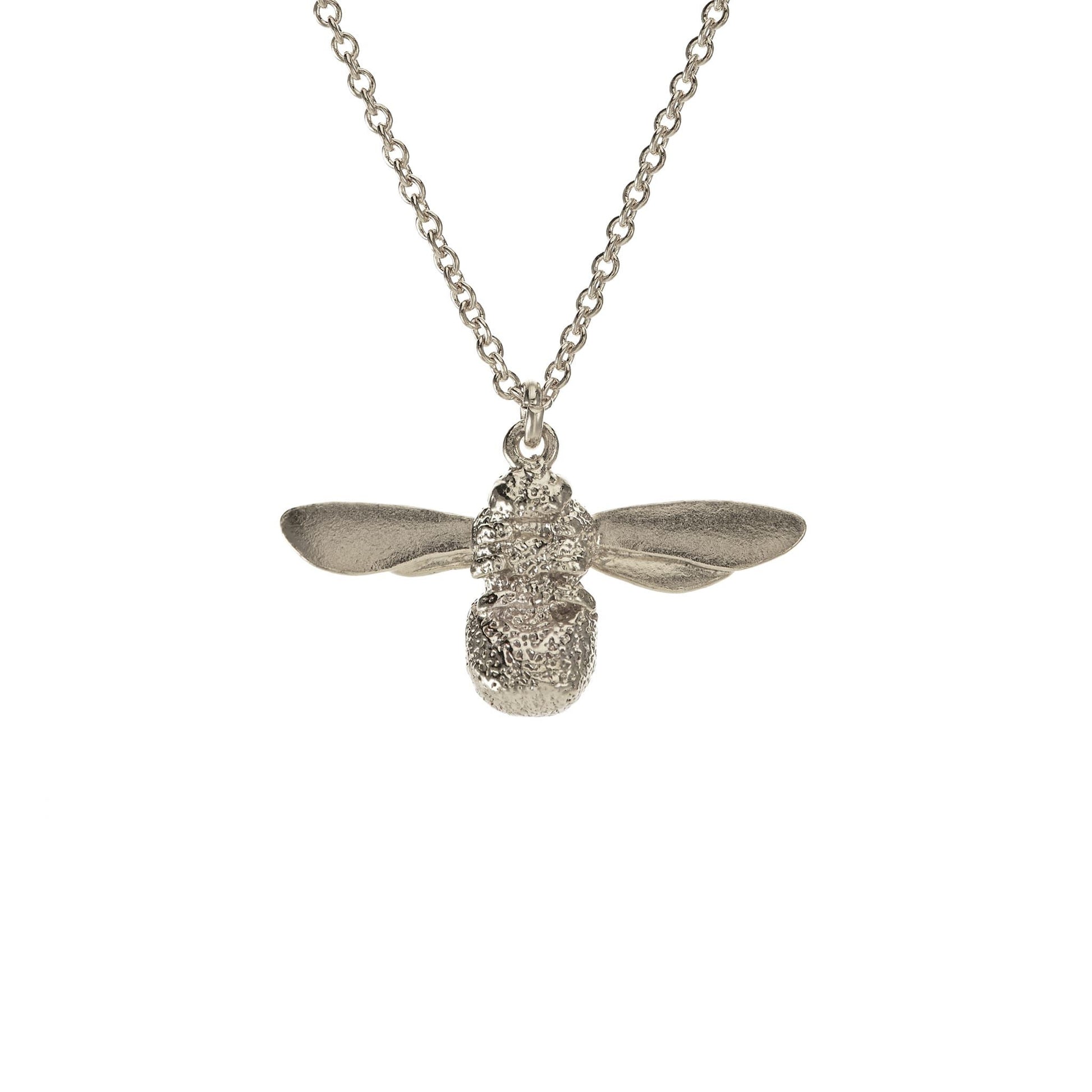 bee silver necklace