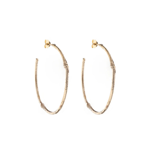 Bamboo Hoop Earrings - Bronze