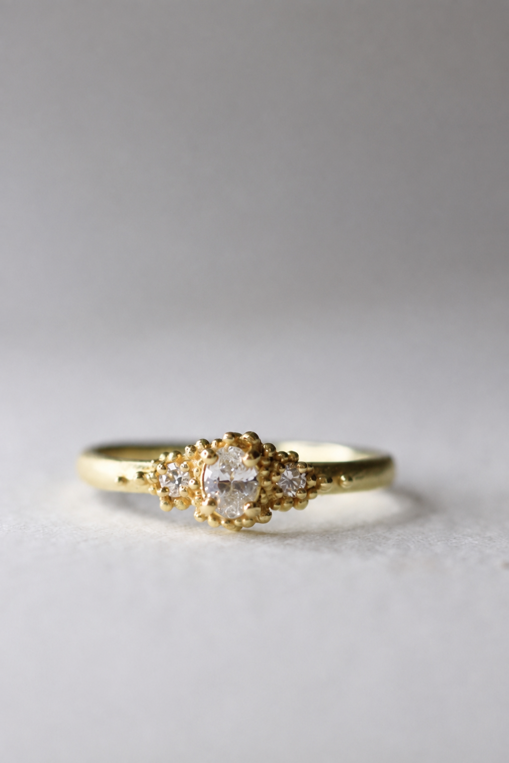 Triple cluster diamond ring