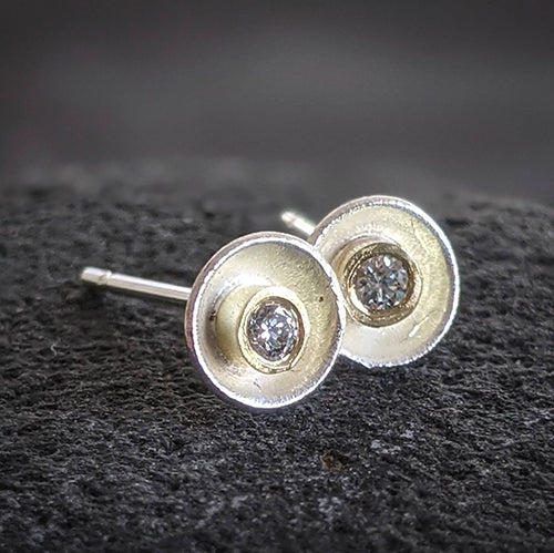 diamond acorn stud earrings