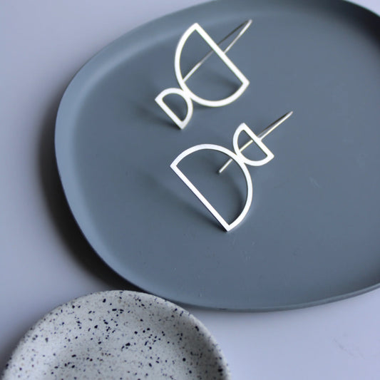 double arc drop earrings