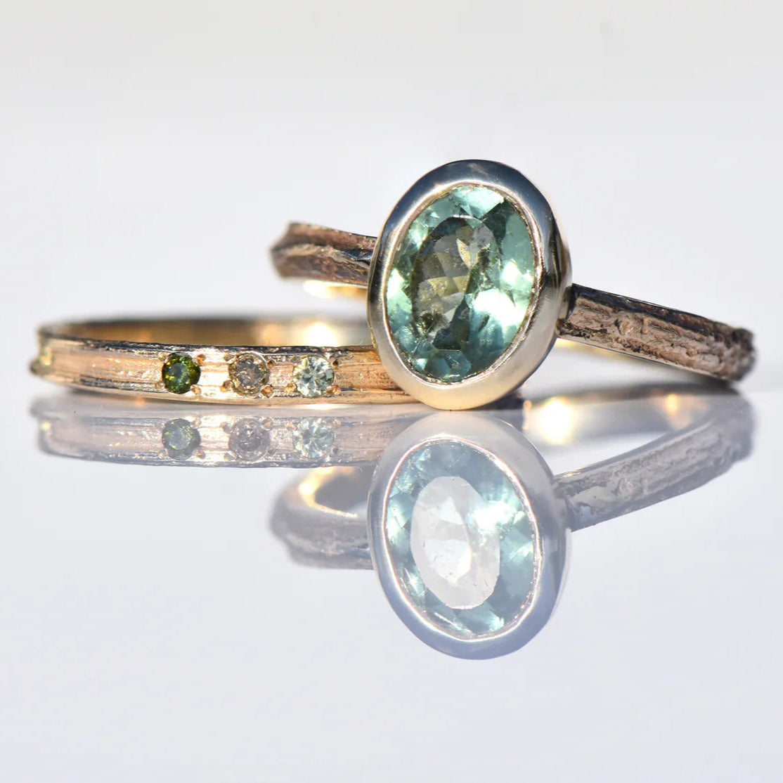 Mint Tourmaline & Gold Ring