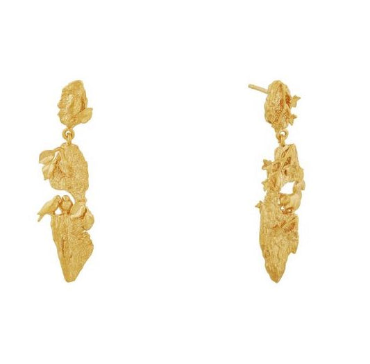gold forest earrings